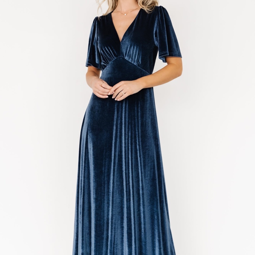 Baltic Born Vivian Velvet Maxi Dress | Blue Size SS